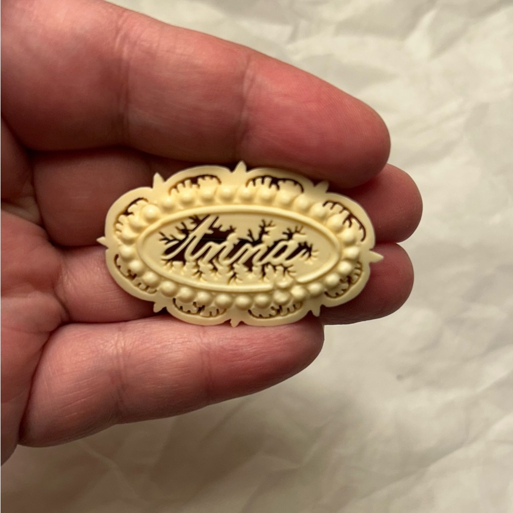 Vintage Victorian Style Carved Brooch